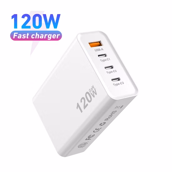 2 Ports (1A1C) 120W Desktop GaN Charger
