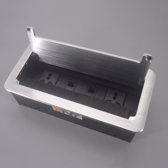Bnt Hidden Brush Flip up Power Socket Flip up Cover Desk Grommet Power Network Socket for Office